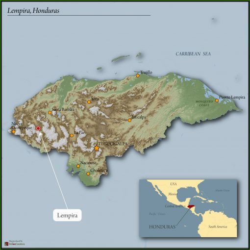 Map showing Lempira region in western Honduras