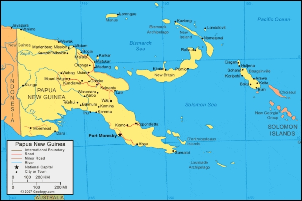 Map of Papua New Guinea